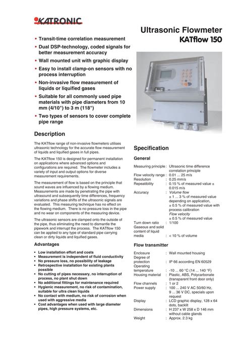 Ultrasonic Flowmeter KATflow 150 